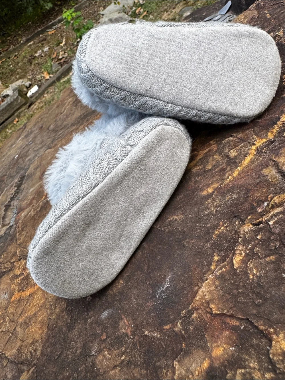 Cozy Gray Faux Fur Knit Baby Booties - Kids Shoes